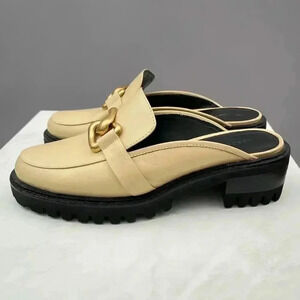 Aerosoles Loafers Size 10 Women Gold Chain Buckle Slip On Chunky Academia Shoes